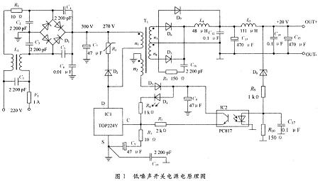 低噪聲開關電源電原理圖