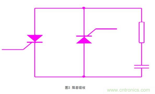 在晶閘管兩端并聯r-c阻容吸收回路