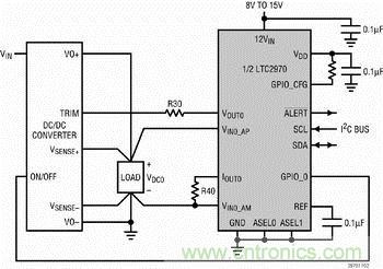 用 TRIM 引腳實現 DC/DC 轉換器的 LTC2790 應用電路