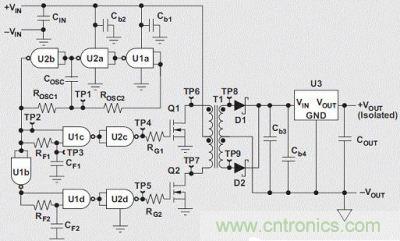 隔離式 3.3V 到5V 推拉式轉換器