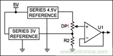 圖2：用兩個電壓基準替代設計