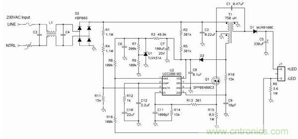 轉移模式SEPIC發揮了簡單LED驅動器的作用