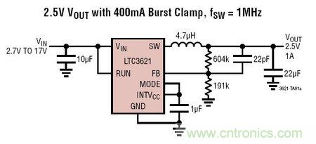 LTC3621/LTC3621-2同步降壓型穩壓器典型應用
