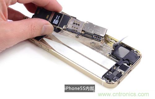 土豪金iPhone 5S拆解：內(nèi)部結(jié)構(gòu)升級，維修難度增加