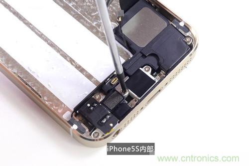 土豪金iPhone 5S拆解：內(nèi)部結(jié)構(gòu)升級，維修難度增加