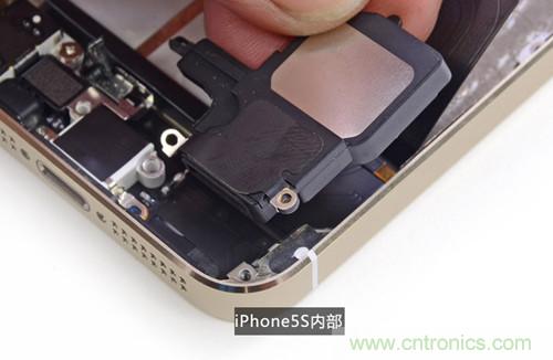 土豪金iPhone 5S拆解：內(nèi)部結(jié)構(gòu)升級，維修難度增加