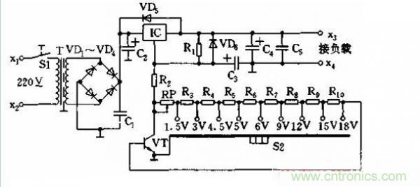 一款九檔可調直流電源電路設計