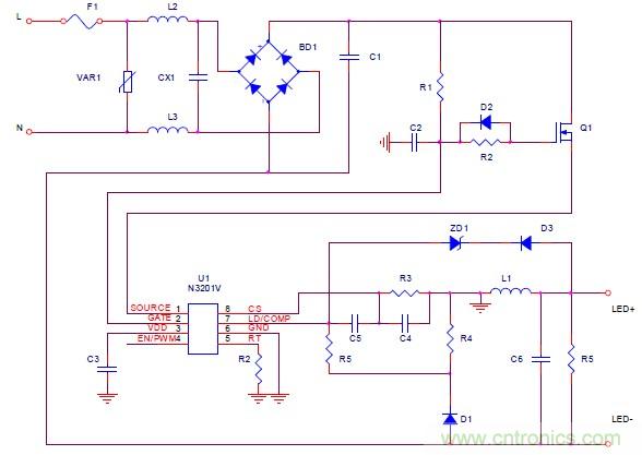 可調光PFC LED專為驅動器LED燈泡及燈管設計