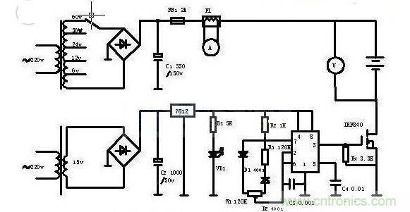 自制蓄電池修復器電路圖