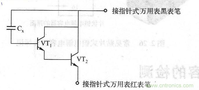 復(fù)合管構(gòu)成的測(cè)試電路原理圖 