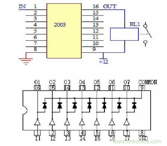 集成電路2003驅動繼電器