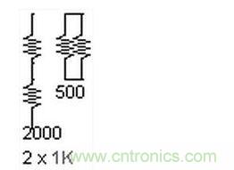 兩個(gè)電阻，兩種組合。這個(gè)很簡單。