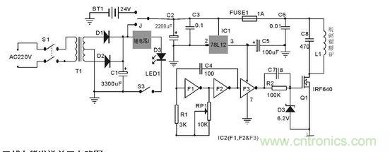 無線電能發送單元電路圖