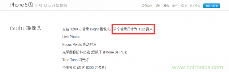 iPhone 6s告別800萬(wàn)像素，探秘新攝像頭“1.22微米像素”