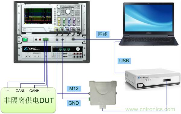 CAN一致性測試隔離和非隔離供電的電路區別