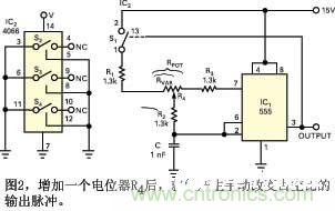 利用模擬開關實現555自激振蕩器的脈沖轉換