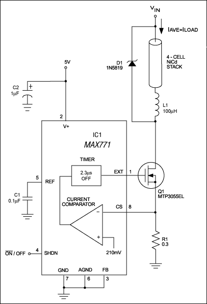 升壓DC－DC穩壓器轉換為電流源進行電池充電