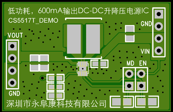 如何運用升降壓芯片CS5517實現鋰電池穩定輸出3.3V/3.6V（1.2-5V）的電壓？