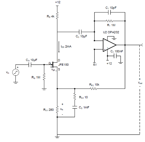 如何使用分立式 JFET 放大低噪聲電路中的小信號？