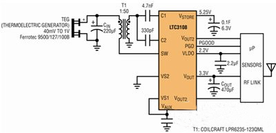 基于無線傳感器超低功率能量收集器的供電系統設計