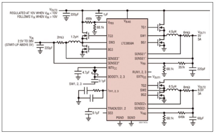 汽車啟動/停止電子系統中的DC/DC控制器