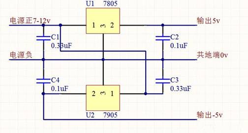 一個正負5v穩壓電源的簡單制作