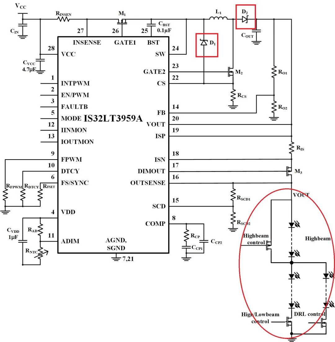 如何解決單芯片驅動HB/LB/DRL,LED負載切換電流過沖？